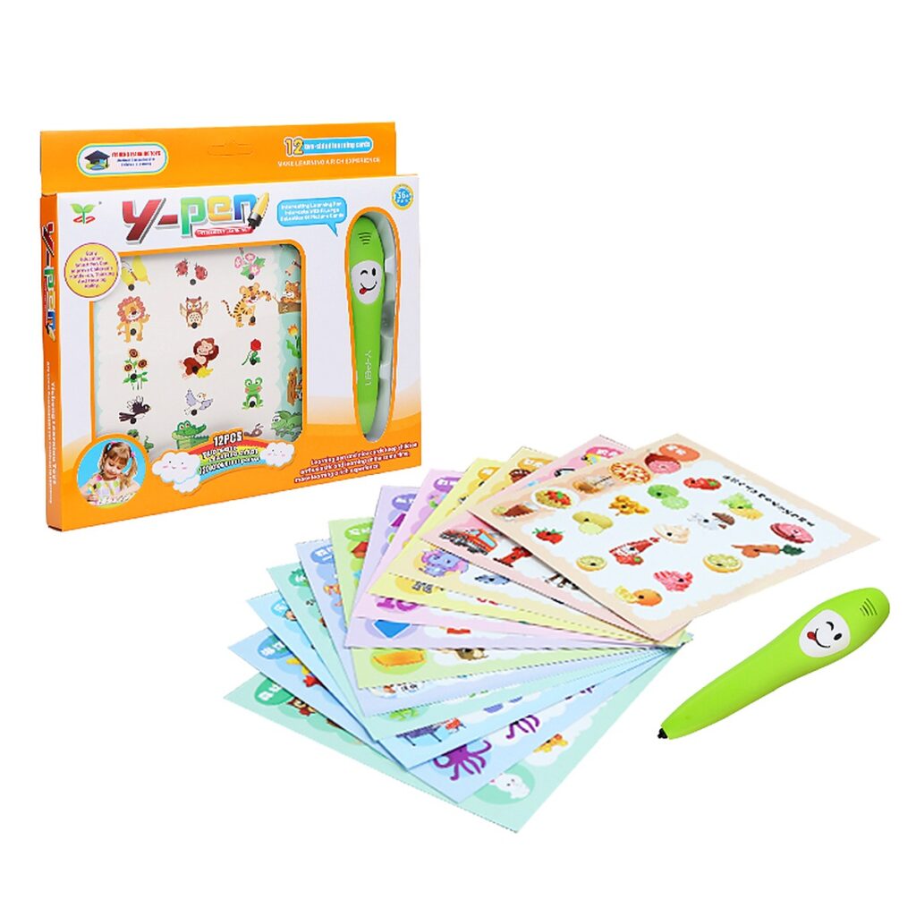 Smart learning pen, paired printed materials and product box